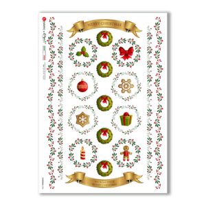 CHRISTMAS-0300. Carta di riso vittoriana Natale per decoupage.