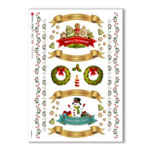 CHRISTMAS-0301. Carta di riso vittoriana Natale per decoupage.