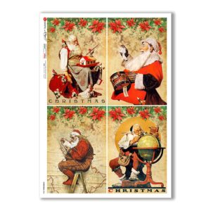 CHRISTMAS-0306. Carta di riso vittoriana Natale per decoupage.