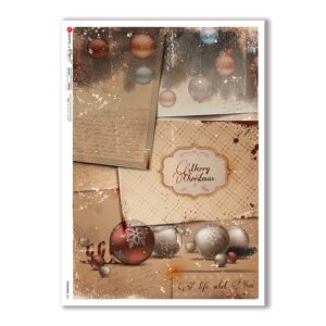 CHRISTMAS-0307. Carta di riso vittoriana Natale per decoupage.