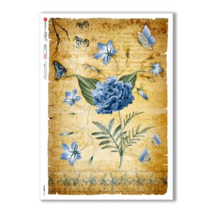 FLOWERS-0340. Carta di riso fiori per decoupage.
