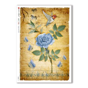 FLOWERS-0341. Carta di riso fiori per decoupage.