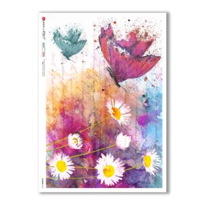 FLOWERS-0346. Carta di riso fiori per decoupage.