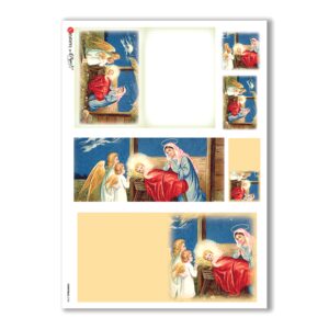 CHRISTMAS-0184. Carta di riso Natale per decoupage.