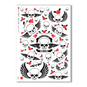 SKULL-0009. Carta di riso teschi per decoupage.