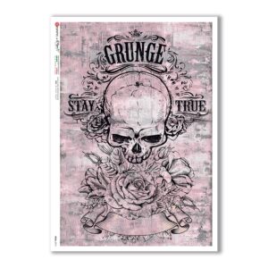 SKULL-0010. Carta di riso teschi per decoupage.