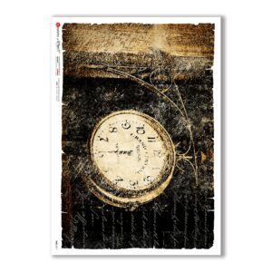 TIME-0017. Carta di riso orologi per decoupage.