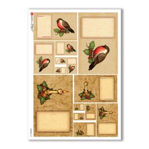 CHRISTMAS-0187. Carta di riso Natale per decoupage.