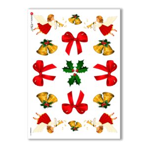 CHRISTMAS-0011. Carta di riso Natale per decoupage.