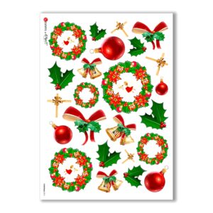 CHRISTMAS-0010. Carta di riso Natale per decoupage.