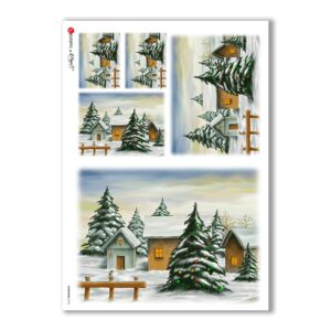 CHRISTMAS-0196. Carta di riso Natale per decoupage.