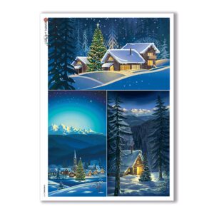 CHRISTMAS-0197. Carta di riso Natale per decoupage.