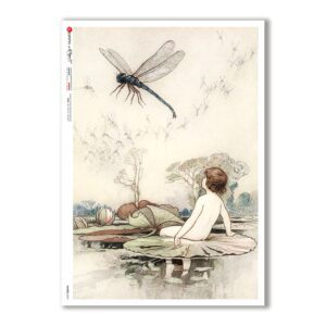 FAIRIES-0069. Carta di riso fate per decoupage.