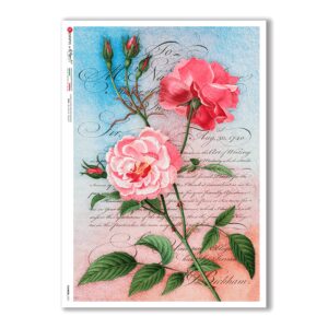 FLOWERS-0351. Carta di riso fiori per decoupage.