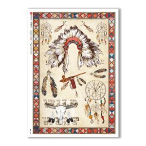 FOLK-0085. Carta di riso etniche per decoupage.