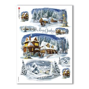 CHRISTMAS-0199. Carta di riso Natale per decoupage.