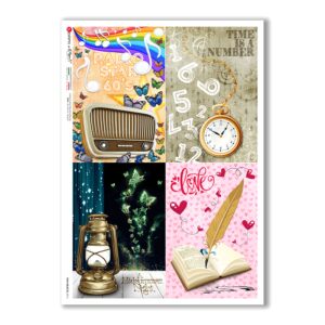 OLD OBJECTS-0016. Carta di riso oggetti vintage per decoupage.