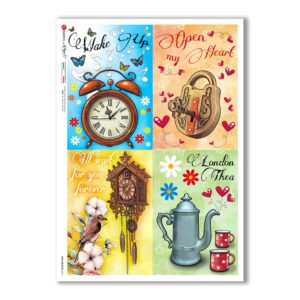 OLD OBJECTS-0017. Carta di riso oggetti vintage per decoupage.