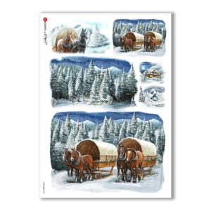 CHRISTMAS-0201. Carta di riso Natale per decoupage.