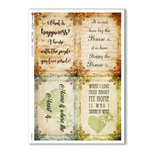 PHRASES-0029-UK. Carta di riso frasi per decoupage.