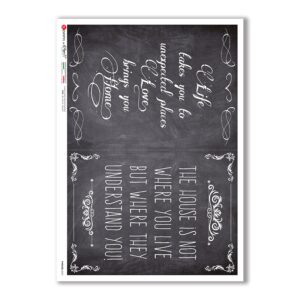 PHRASES-0032-UK. Carta di riso frasi per decoupage.