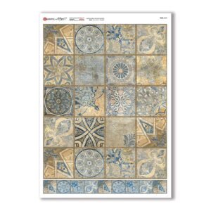 TILES-0038. Carta di riso tegole per decoupage.