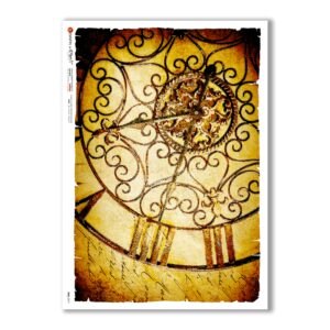 TIME-0019. Carta di riso orologi per decoupage.