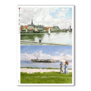 VIEWS-0160. Carta di Riso paesaggi per decoupage
