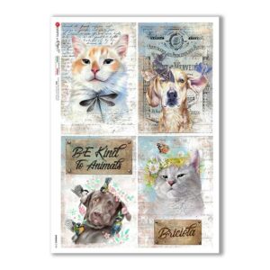 ANIMALS-0159. Carta di riso animali per decoupage.