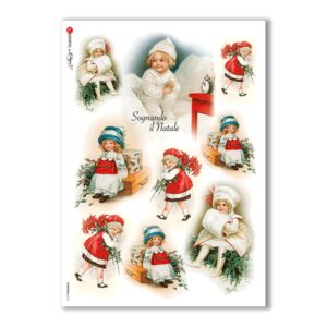 CHRISTMAS-0210. Carta di riso vittoriana Natale per decoupage.