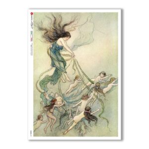 FAIRIES-0071. Carta di riso fate per decoupage.