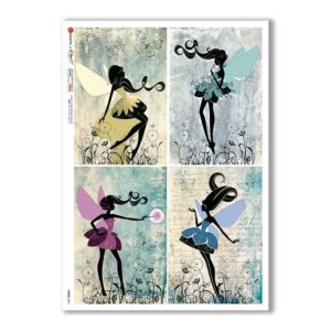 FAIRIES-0075. Carta di riso fate per decoupage.