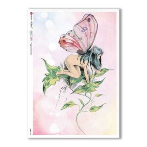 FAIRIES-0076. Carta di riso fate per decoupage.