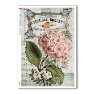 FLOWERS-0358. Carta di riso fiori per decoupage.