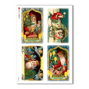 CHRISTMAS-0216. Carta di riso vittoriana Natale per decoupage.