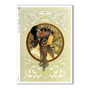 NOUVEAU-0023. Carta di riso art nouveau per decoupage.