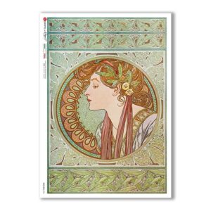 NOUVEAU-0024. Carta di riso art nouveau per decoupage.