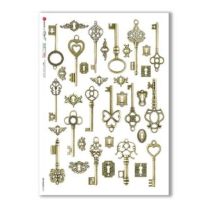 OLD OBJECTS-0019. Carta di riso oggetti vintage per decoupage.