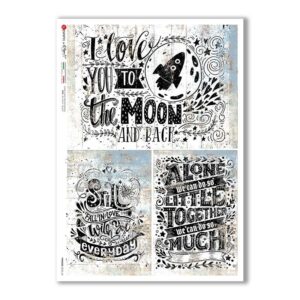 PHRASES-0033-UK. Carta di riso frasi per decoupage.