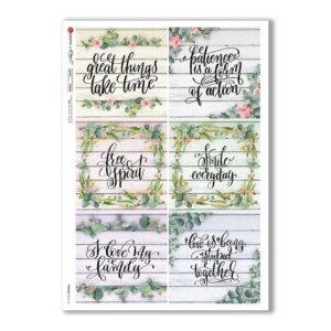 PHRASES-0035-UK. Carta di riso frasi per decoupage.