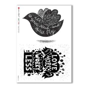 PHRASES-0036-UK. Carta di riso frasi per decoupage.