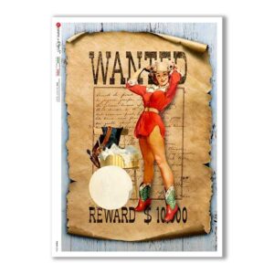 PINUP-0026. Carta di riso pin-up per decoupage.