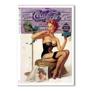 PINUP-0028. Carta di riso pin-up per decoupage.