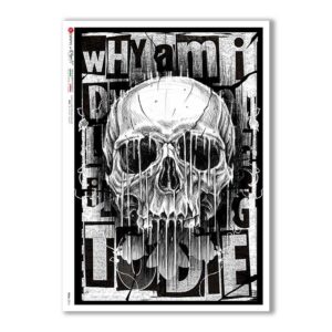 SKULL-0016. Carta di riso teschi per decoupage.
