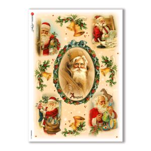 CHRISTMAS-0223. Carta di riso vittoriana Natale per decoupage.