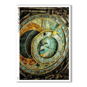 TIME-0023. Carta di riso orologi per decoupage.
