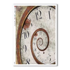 TIME-0024. Carta di riso orologi per decoupage.