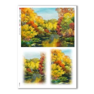 VIEWS-0163. Carta di Riso paesaggi per decoupage