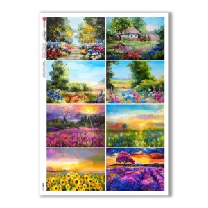 VIEWS-0172. Carta di Riso paesaggi per decoupage