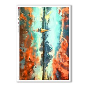 VIEWS-0173. Carta di Riso paesaggi per decoupage